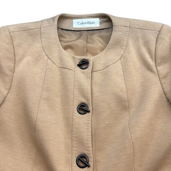 Women's‎ Calvin Klein Tan Blazer and Skirt Set Preppy Light Academia 6P - Picture 2 of 16